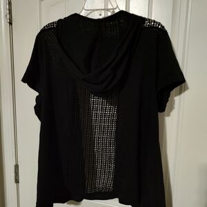 Black Hooded Women's Top